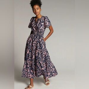 Anthropologie Sommer set short sleeve maxi dress
